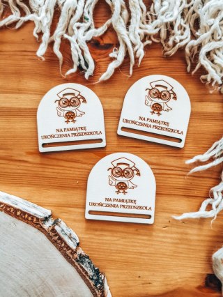 Na Pamiątkę Ukończenia Przedszkola - zakładka półokrągła 5cm (3szt) - - - (baza do zakładki do książki, na zakończenie szkoły, k