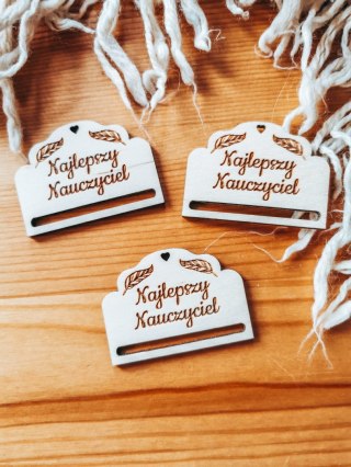 Najlepszy Nauczyciel - zakładka ozdobna 5x3,5cm (3szt) - - - (baza do zakładki do książki)