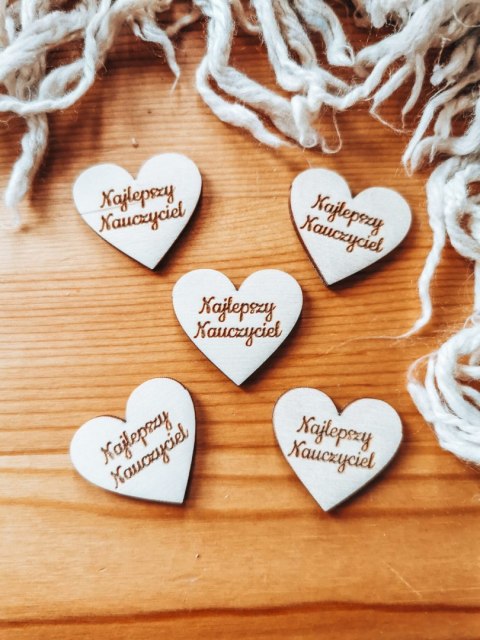 Najlepszy nauczyciel - SERCE (5szt) 3/4/5cm - - - (serduszka, serduszko, serca)