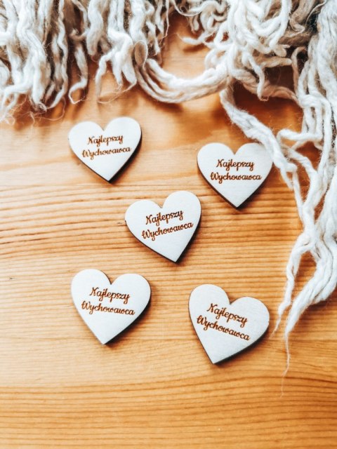 Najlepszy wychowawca - SERCE (5szt) 3/4/5cm - - - (serduszka, serduszko, serca)