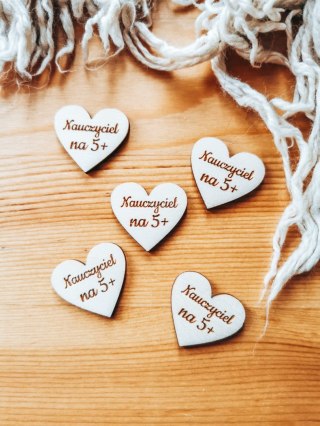 Nauczyciel na 5+ - SERCE (5szt) 3/4/5cm - - - (serduszka, serduszko, serca)