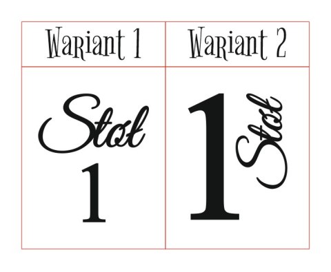 Numery stołów - tabliczka półokrągła