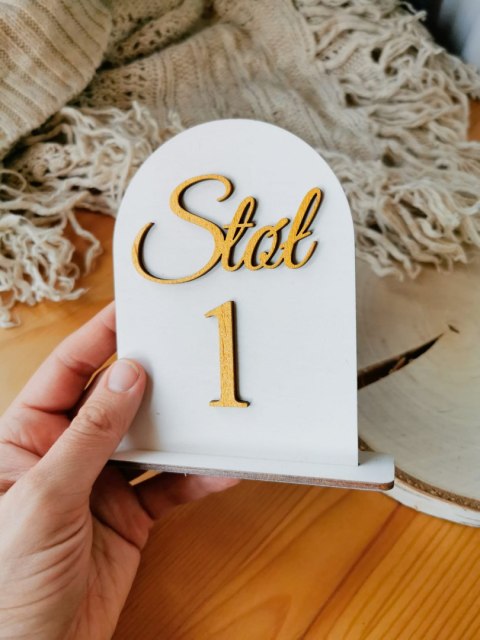 Numery stołów - tabliczka półokrągła