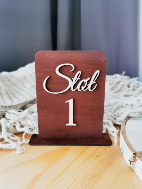 Numery stołów - tabliczka prostokątna