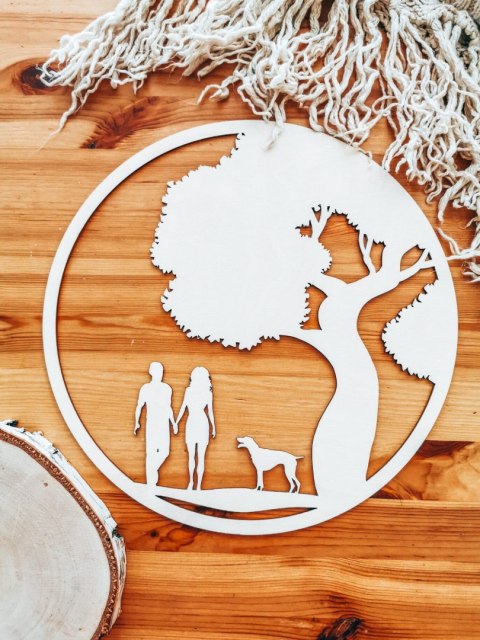 PARA ZAKOCHANI 01 drzewo - (1szt) - koło obręcz baza do łapacza snów makramy makatki - - - (łapacz snów, makrama, makatka)