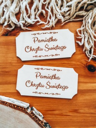 Pamiątka Chrztu Świętego - TABLICZKA (2szt) 10cm/12cm/14cm (8 wzorów) - - - (Chrzest Święty na pamiątkę)