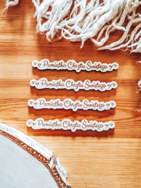 Pamiątka Chrztu Świętego - TABLICZKA po obrysie (4szt) (wys. 1,5cm)