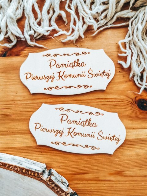 Pamiątka Pierwszej Komunii Świętej - TABLICZKA (2szt) 10cm/12cm/14cm (8 wzorów) - - - (I Pierwsza Komunia Święta IHS na pamiątkę