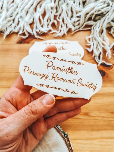 Pamiątka Pierwszej Komunii Świętej - TABLICZKA (2szt) 10cm/12cm/14cm (8 wzorów) - - - (I Pierwsza Komunia Święta IHS na pamiątkę