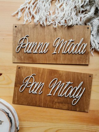 Pan Młody (/Panna Młoda) - 1szt TABLICZKA (14x28cm)