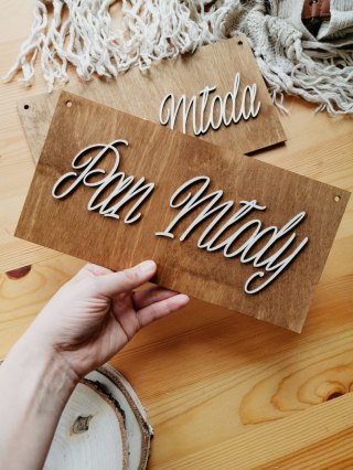 Pan Młody (/Panna Młoda) - 1szt TABLICZKA (14x28cm)