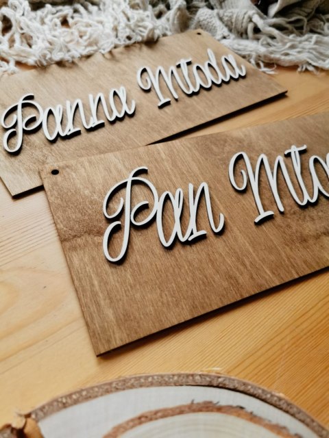 Pan Młody (/Panna Młoda) - 1szt TABLICZKA (14x28cm)