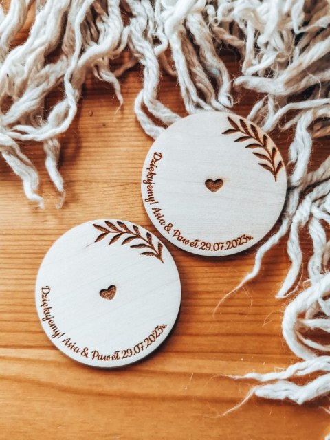 Podstawka 4/5/6cm (2szt) - podziękowanie WIANEK 04 - - - (etykietka metka bilecik koło dla gości ślub komunia chrzest)