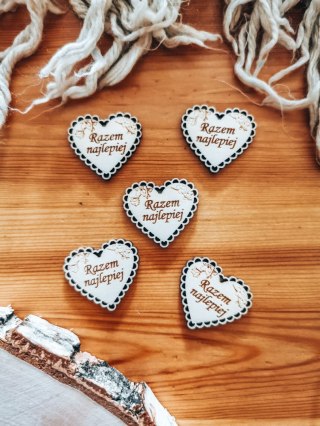 Razem najlepiej - AŻUROWE SERCE (5szt) 3/4/5cm - - - (serduszka, serduszko, serca, ażur, aniołek)