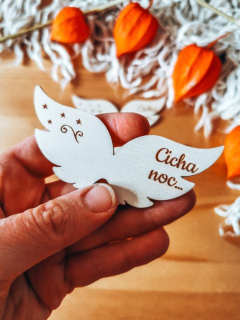 Skrzydła ! 3szt ! - CICHA NOC (9cm/12cm) - - - (skrzydełka do aniołka, anioła, aniołek, anioł, wesołych świąt)