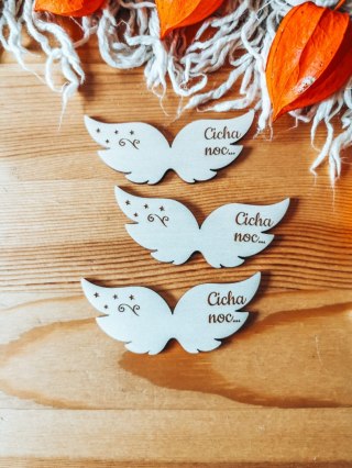 Skrzydła ! 3szt ! - CICHA NOC (9cm/12cm) - - - (skrzydełka do aniołka, anioła, aniołek, anioł, wesołych świąt)