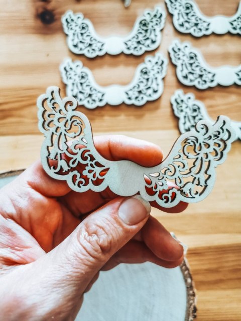Skrzydła ! 6szt ! (7,5cm/9cm/12cm/18cm) - wzór 02-C - - - (skrzydełka anioła, do aniołka, aniołek, anielskie)