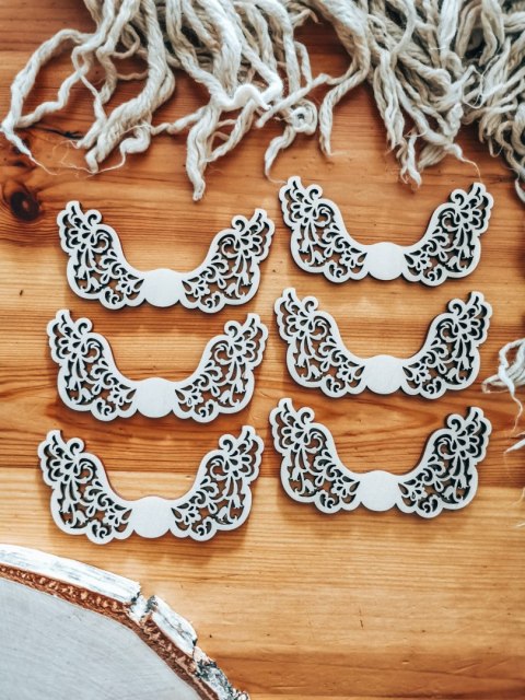 Skrzydła ! 6szt ! (7,5cm/9cm/12cm/18cm) - wzór 02-C - - - (skrzydełka anioła, do aniołka, aniołek, anielskie)