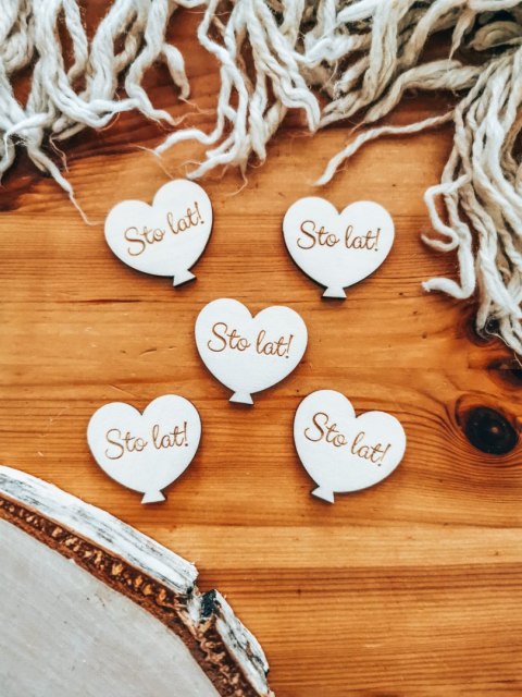 Sto lat - BALON-SERCE (5szt) 3/4/5cm - - - (serduszka, serduszko, serca)