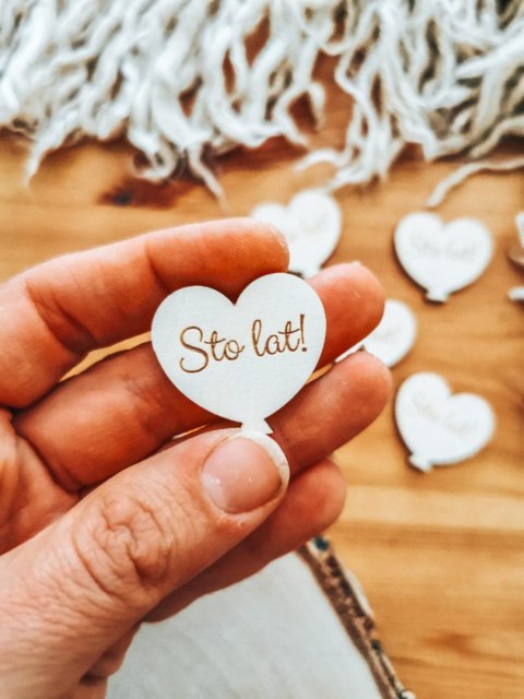 Sto lat - BALON-SERCE (5szt) 3/4/5cm - - - (serduszka, serduszko, serca)