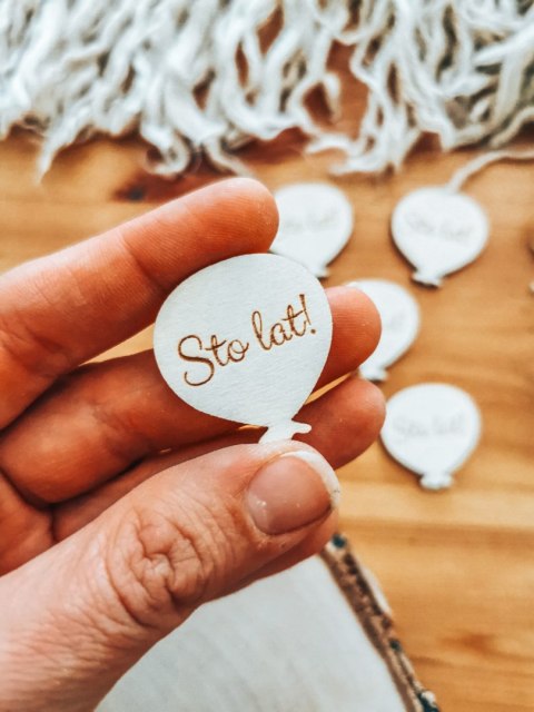 Sto lat - ZESTAW 5szt BALON-OKRĄGŁY 3/4/5cm - - - (balonik, baloniki, balony, pierwsze urodziny)