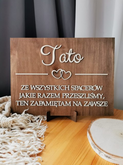 Tabliczka "Tato, ze wszystkich spacerów"