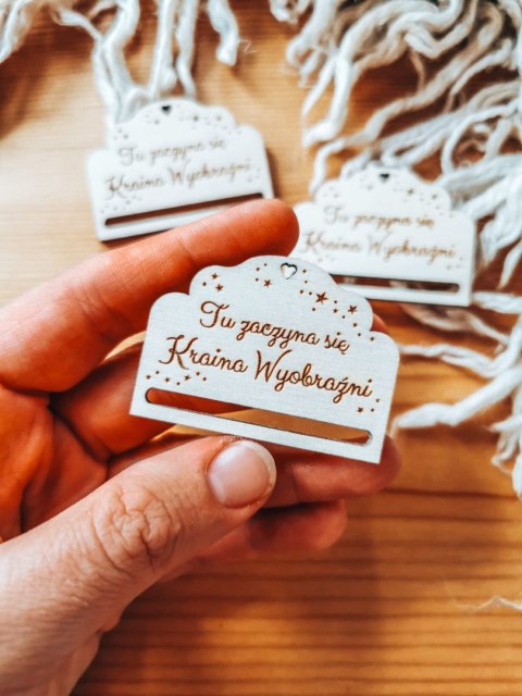 Tu zaczyna się kraina wyobraźni /gwiazdki/ - zakładka ozdobna 5x3,5cm (3szt) - - - (baza do zakładki do książki)