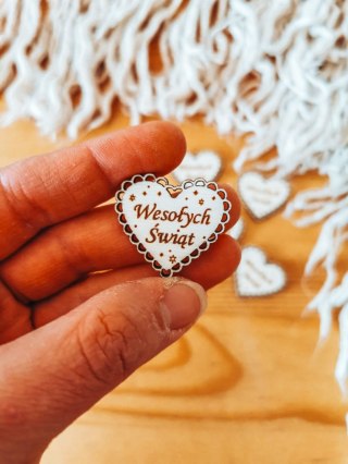 Wesołych Świąt - AŻUROWE SERCE (5szt) 3/4/5cm - - - (serduszka, serduszko, serca, ażur, gwiazdka)