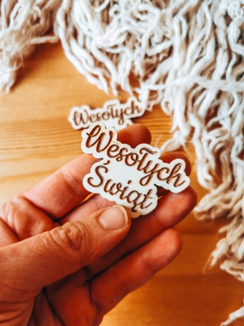 Wesołych Świąt - TABLICZKA po obrysie (2szt) wys. 4cm - - - (Gwiazdka, Boże Narodzenie, napis)