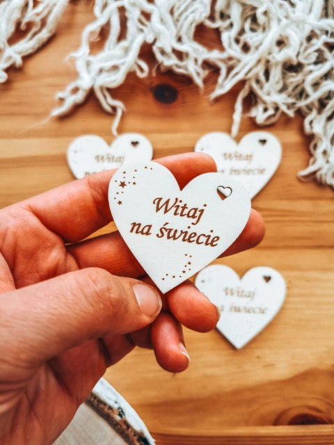 Witaj na świecie /gwiazdki/ - SERCE (5szt) 3/4/5cm - - - (serduszka, serduszko, serca, ażur, aniołek)