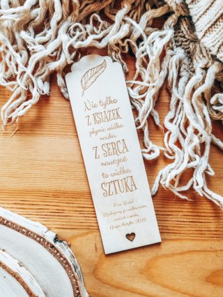 Zakładka (1szt) PIÓRO - Nie tylko z książek... - - - DZIEŃ NAUCZYCIELA zakładki do książki