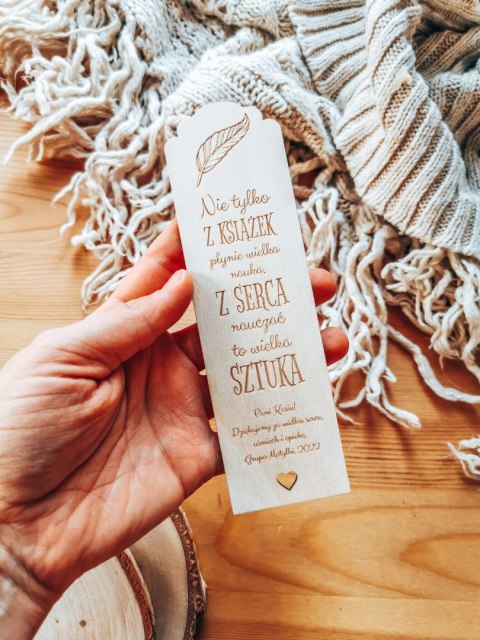 Zakładka (1szt) PIÓRO - Nie tylko z książek... - - - DZIEŃ NAUCZYCIELA zakładki do książki