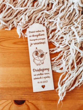 Zakładka (1szt) SÓWKA - Dzieci rodzą się ze skrzydłami - - - DZIEŃ NAUCZYCIELA zakładki do książki