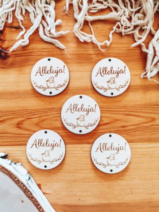 Zawieszka (5szt) 4,5cm - Alleluja 01 - - - (baza do anioła, aniołka, aniołek, koło)