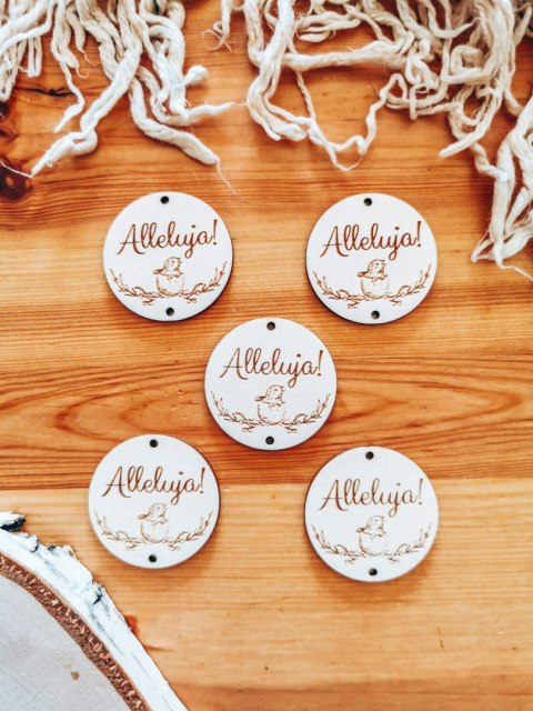 Zawieszka (5szt) 4,5cm - Alleluja 01 - - - (baza do anioła, aniołka, aniołek, koło)