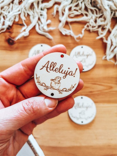 Zawieszka (5szt) 4,5cm - Alleluja 01 - - - (baza do anioła, aniołka, aniołek, koło)