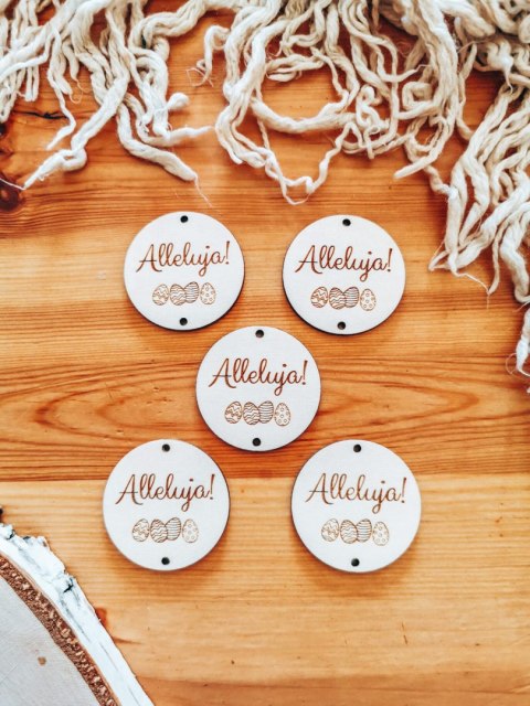 Zawieszka (5szt) 4,5cm - Alleluja 02 - - - (baza do anioła, aniołka, aniołek, koło)