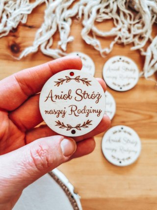 Zawieszka (5szt) 4,5cm - Anioł Stróż naszej rodziny - - - (baza do anioła, aniołka, aniołek, koło)