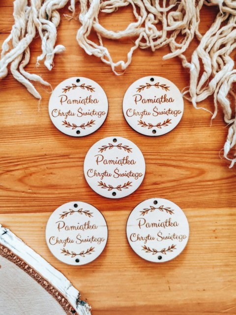 Zawieszka (5szt) 4,5cm - Pamiątka Chrztu Świętego - - - (baza do anioła, aniołka, aniołek, koło)