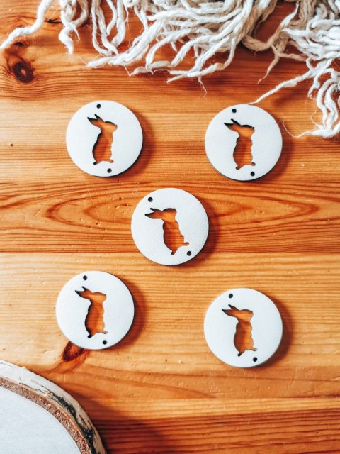 Zawieszka (5szt) 4,5cm - Zajączek 01 - - - (baza do anioła, aniołka, aniołek, koło) (1)