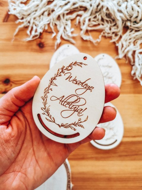 Zawieszka wielkanocna 5/9cm (4szt) - wzór 09 - wianek - - - (baza na Wielkanoc)