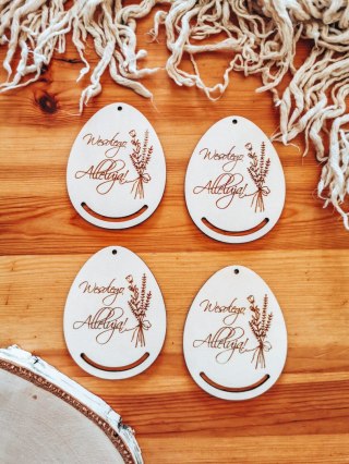 Zawieszka wielkanocna 5/9cm (4szt) - wzór 10 - bukiecik - - - (baza na Wielkanoc)