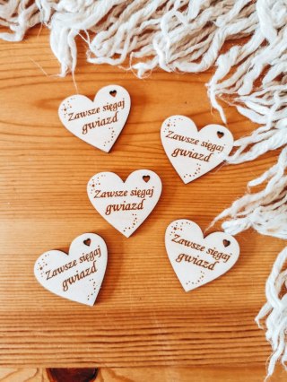 Zawsze sięgaj gwiazd - SERCE (5szt) 3/4/5cm - - - (serduszka, serduszko, serca)