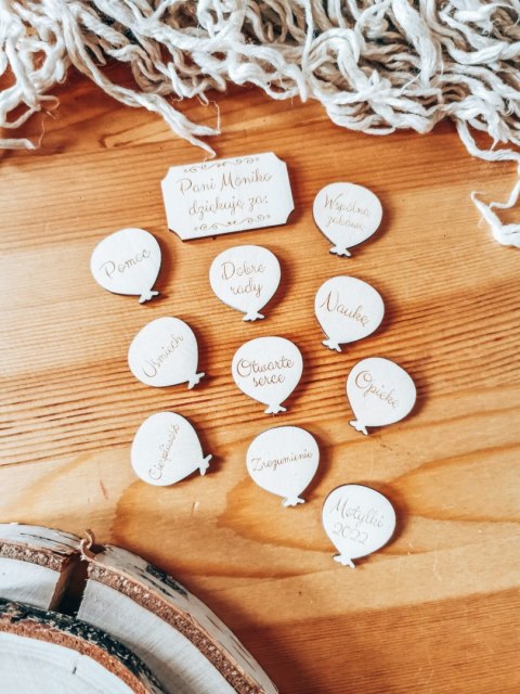 Zestaw PODZIĘKOWANIE (BALONY 10szt + tabliczka 1szt) - Podziękowania dla nauczyciela - - - (serce, serca, serduszko, baloniki dz