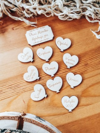 Zestaw PODZIĘKOWANIE (BALONY-serduszka 10szt + tabliczka 1szt) - Podziękowania dla nauczyciela - - - (serce, serca, serduszko, b