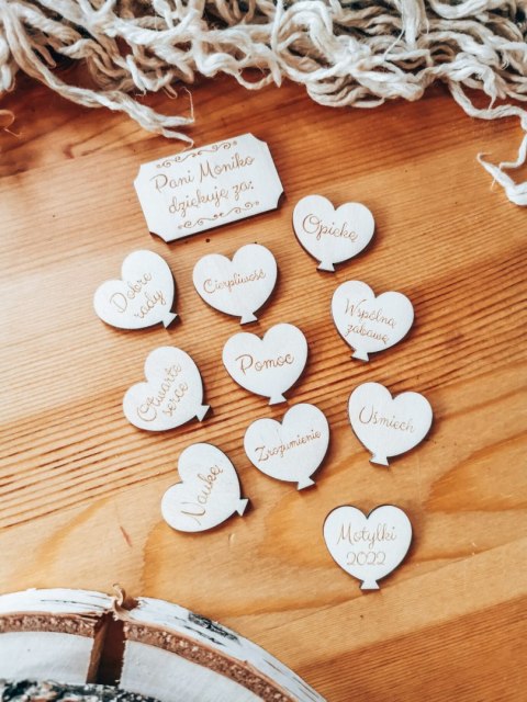 Zestaw PODZIĘKOWANIE (BALONY-serduszka 10szt + tabliczka 1szt) - Podziękowania dla nauczyciela - - - (serce, serca, serduszko, b