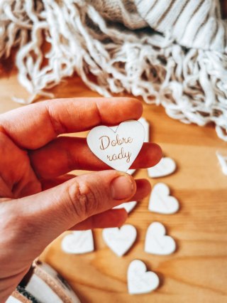 Zestaw PODZIĘKOWANIE (SERDUSZKA 10szt + tabliczka 1szt) - Podziękowania dla nauczyciela - - - (serce, serca, serduszko, dzień na