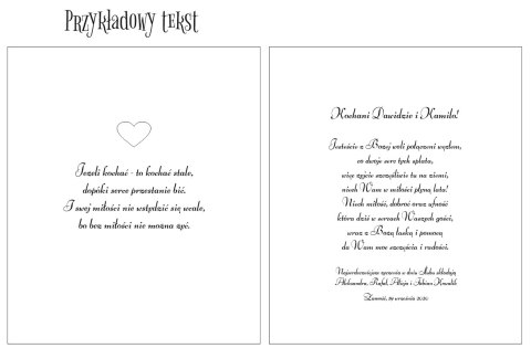 Życzenia - WZÓR 03 - dla Pary Młodej w drewnianym pudełku, kartka z życzeniami