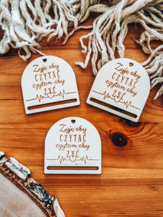 Żyję aby czytać... - zakładka półokrągła 5cm (3szt) - - - (baza do zakładki do książki)