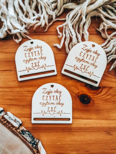 Żyję aby czytać... - zakładka półokrągła 5cm (3szt) - - - (baza do zakładki do książki)